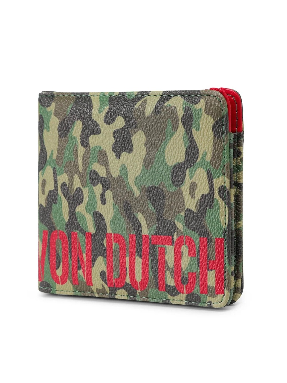 Von Dutch Camo Overprint Vegan Leather Bi Fold Wallet